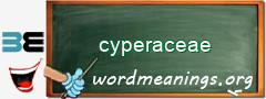 WordMeaning blackboard for cyperaceae